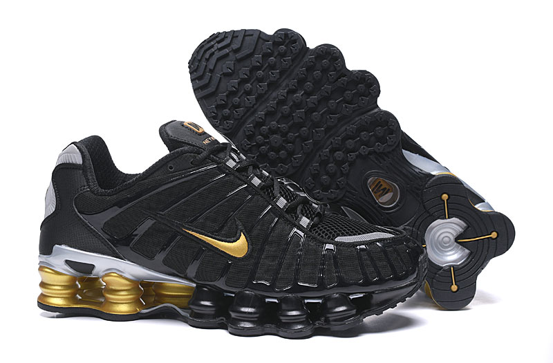 Nike Shox TL Men's Shoes Black Golden Silver-07